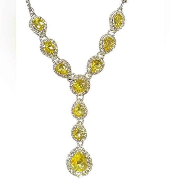 NWT Charter Club Crystal Lariat Necklace, 17" + 2" Extender - Picture 2 of 6